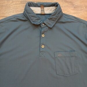 Anderson Ord Polo Mens Large Blue Golf Palm Tree Logo Stretch Flex Casual‎